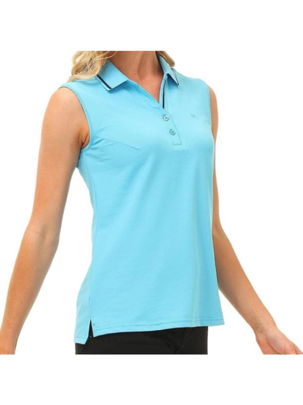 Mofiz Women Collared Polo Tank Top Tennis Shirt Golf Shirt Sleeveless Blue XS